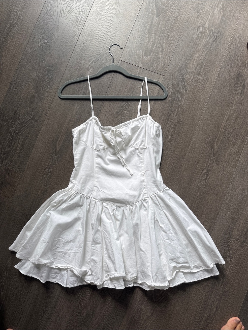 Women’s White Cotton Dress with Spaghetti Straps